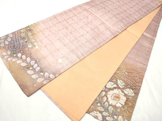 平和屋着物●太鼓柄袋帯　作家物　絞り　辻が花　金通し地　正絹　逸品　CABD5755hy
