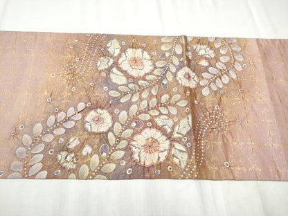 平和屋着物●太鼓柄袋帯　作家物　絞り　辻が花　金通し地　正絹　逸品　CABD5755hy