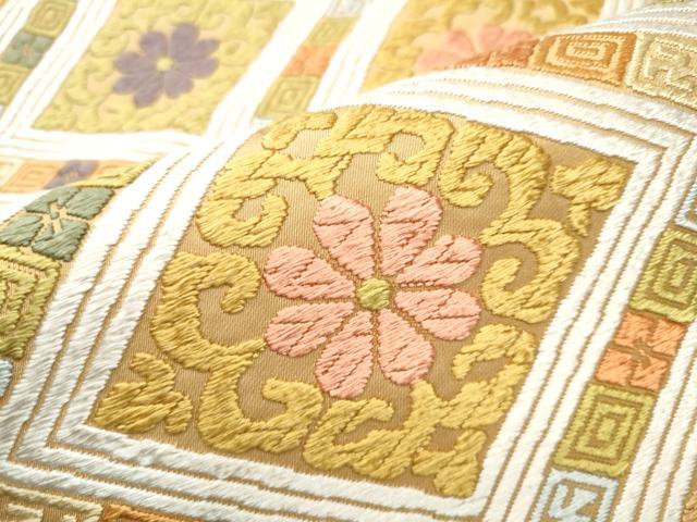 平和屋着物●西陣　河合美術織物謹製　六通柄袋帯　唐織　能衣錦　正絹　逸品　CABD5758hy