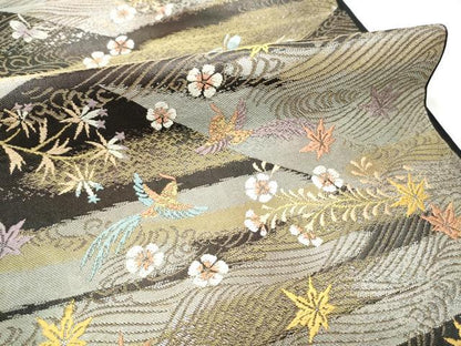 平和屋着物●西陣　川島織物　六通柄　本袋帯　花鳥文　正絹　逸品　CABD5763hy