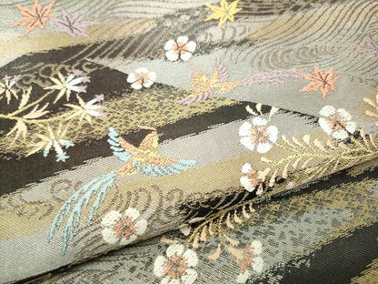 平和屋着物●西陣　川島織物　六通柄　本袋帯　花鳥文　正絹　逸品　CABD5763hy