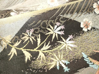 平和屋着物●西陣　川島織物　六通柄　本袋帯　花鳥文　正絹　逸品　CABD5763hy