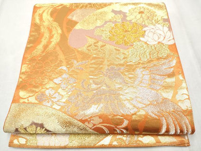 平和屋着物●西陣　川島織物　六通柄　本袋帯　鳳凰絵巻花文　金銀糸　正絹　逸品　CABD5765hy