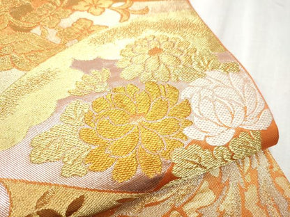 平和屋着物●西陣　川島織物　六通柄　本袋帯　鳳凰絵巻花文　金銀糸　正絹　逸品　CABD5765hy