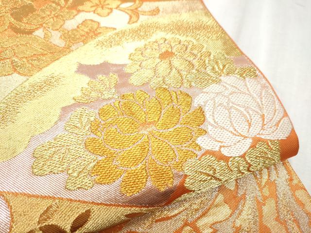 平和屋着物●西陣　川島織物　六通柄　本袋帯　鳳凰絵巻花文　金銀糸　正絹　逸品　CABD5765hy