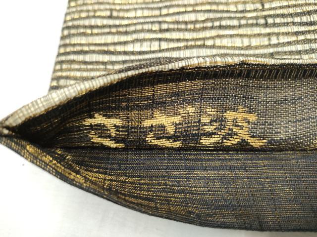 平和屋着物▽西陣　老舗　渡文謹製　六通柄袋帯　スリーシーズン　春夏秋　さざ波　草花文　金糸　正絹　逸品　CABD5766hy