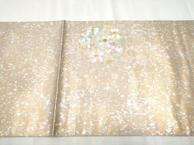 平和屋着物●佐賀錦　太鼓柄袋帯　舞花丸文　金銀糸　正絹　逸品　CABD5767hy