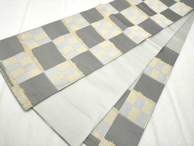 平和屋着物●六通柄袋帯　秘宝鎧段文　金銀糸　正絹　逸品　CABD5780hy