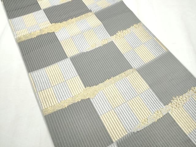 平和屋着物●六通柄袋帯　秘宝鎧段文　金銀糸　正絹　逸品　CABD5780hy