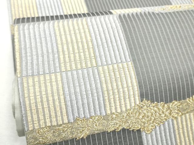 平和屋着物●六通柄袋帯　秘宝鎧段文　金銀糸　正絹　逸品　CABD5780hy