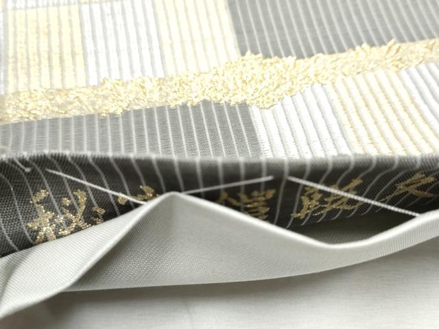 平和屋着物●六通柄袋帯　秘宝鎧段文　金銀糸　正絹　逸品　CABD5780hy