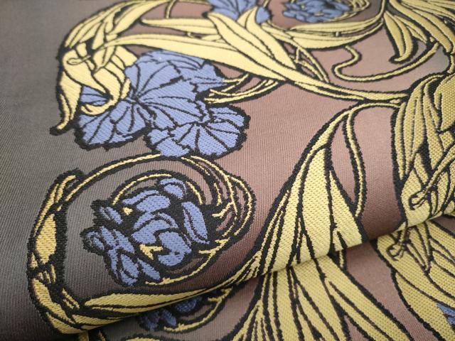 平和屋着物●両面　全通柄袋帯　花唐草文　ART Nouveau Designs　アールヌーボー　正絹　逸品　CABD5781hy