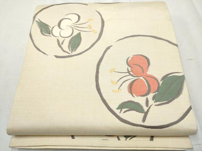 平和屋着物●名門木屋太　今河織物　六通柄袋帯　枝花文　正絹　逸品　CABD5795hy