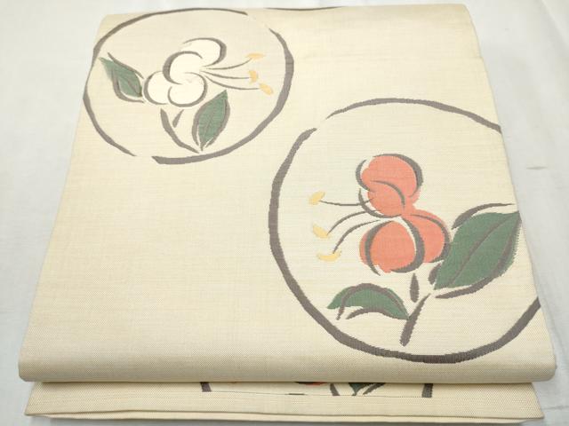 平和屋着物●名門木屋太　今河織物　六通柄袋帯　枝花文　正絹　逸品　CABD5795hy