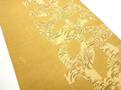平和屋着物●名門木屋太　今河織物　六通柄袋帯　幾何学花文　正絹　逸品　CABD5806hy