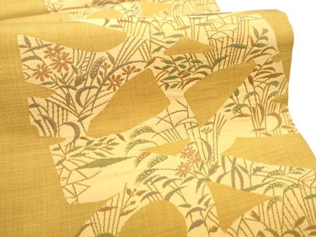 平和屋着物●名門木屋太　今河織物　六通柄袋帯　幾何学花文　正絹　逸品　CABD5806hy