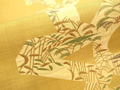 平和屋着物●名門木屋太　今河織物　六通柄袋帯　幾何学花文　正絹　逸品　CABD5806hy