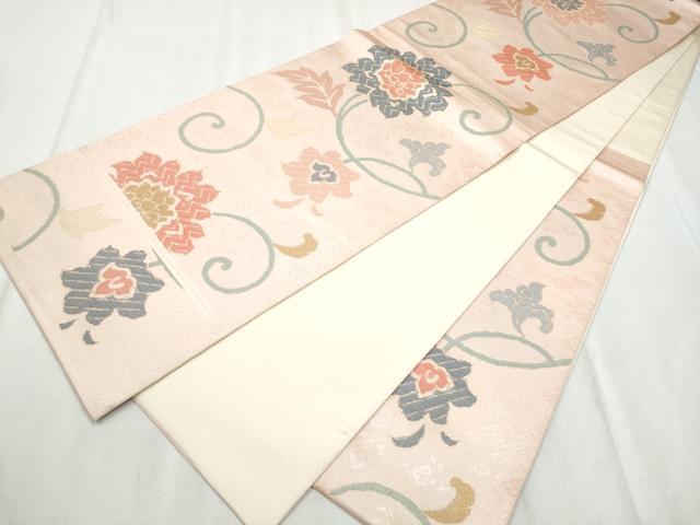 平和屋着物●西陣　川島織物　六通柄　本袋帯　花唐草文　金銀糸　正絹　逸品　CABD5810hy