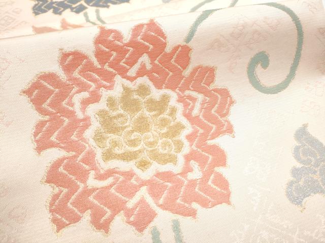 平和屋着物●西陣　川島織物　六通柄　本袋帯　花唐草文　金銀糸　正絹　逸品　CABD5810hy