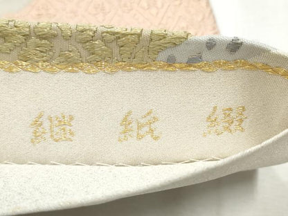 平和屋着物●六通柄袋帯　継紙綴　道長花唐草文　金銀糸　正絹　逸品　CABD5815hy