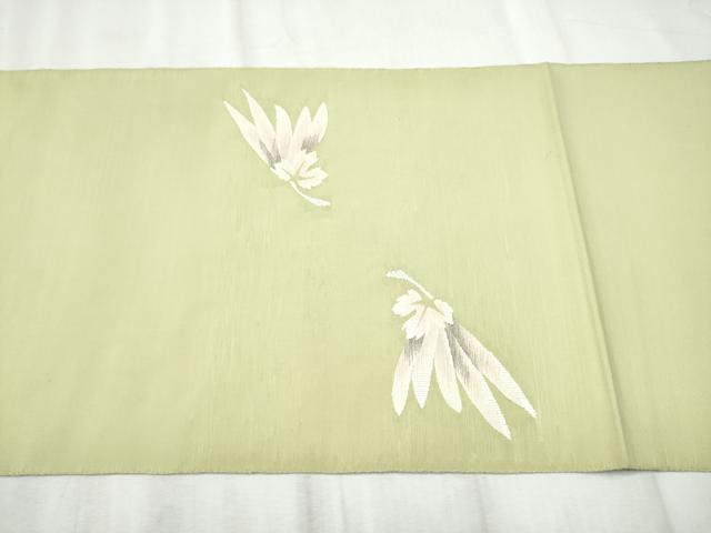 平和屋着物●太鼓柄袋帯　すくい織　枝菊文　正絹　逸品　CABD5821hy