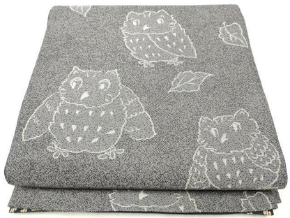 平和屋着物●両面　六通柄袋帯　斜線文　フクロウ　正絹　逸品　CABD5828hy