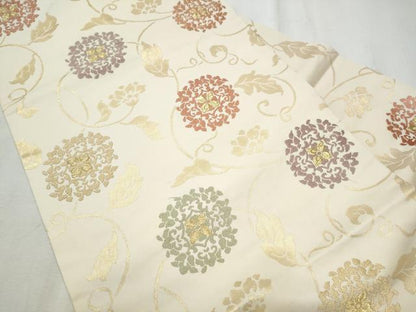 平和屋着物●九寸名古屋帯　唐織　花唐草文　金糸　正絹　逸品　CABD5838hy