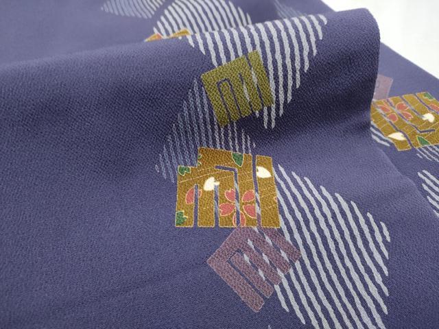 平和屋着物●九寸名古屋帯　源氏香舞桜文　金彩　鬼しぼ縮緬　正絹　逸品　CABD5849hy