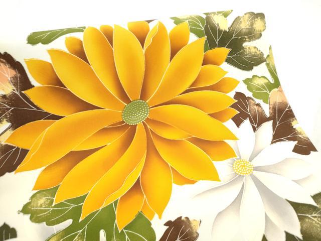 平和屋着物●塩瀬　九寸開き名古屋帯　ろうけつ染　菊　正絹　逸品　CABD5854hy