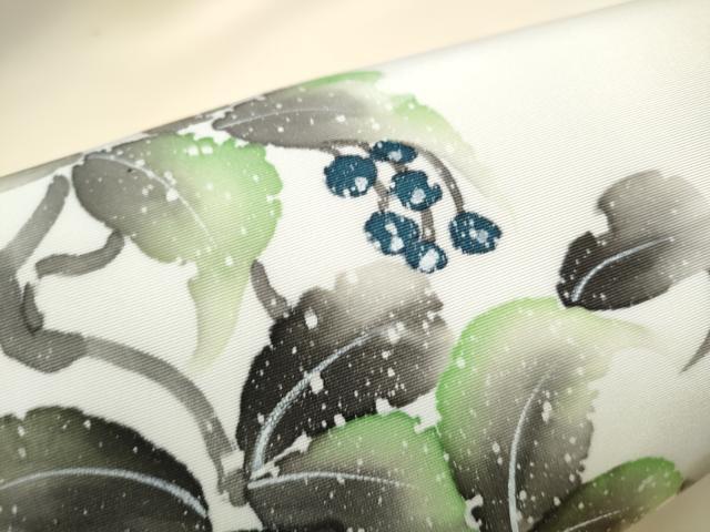 平和屋着物●九寸名古屋帯　手描き　枝葉文　CABD5855hy
