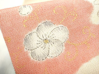 平和屋着物●九寸名古屋帯　辻が花　金彩　鬼しぼ縮緬　正絹　逸品　CABD5856hy