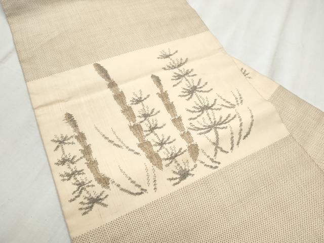 平和屋着物●本場大島紬　白大島　7マルキ　総絣　九寸名古屋帯　つくし　正絹　逸品　CABD5857hy