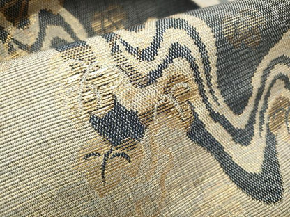 平和屋着物●本場筑前博多織 八寸名古屋帯 流水蔦の葉文 金糸 正絹 逸品 CABD5861hy