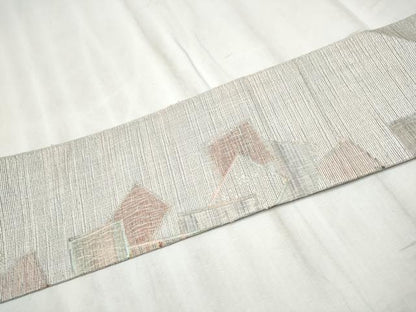 平和屋着物●本場筑前博多織 八寸名古屋帯 色紙重ね文 正絹 逸品 CABD5870hy