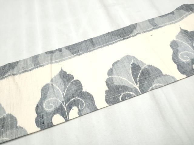 平和屋着物●九寸名古屋帯　紬地　唐草文　正絹　逸品　CABD5880hy