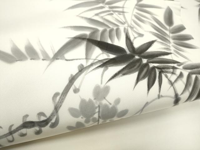 平和屋着物●塩瀬　九寸名古屋帯　作家物　手描き　藤花房　正絹　逸品　CABD5883hy