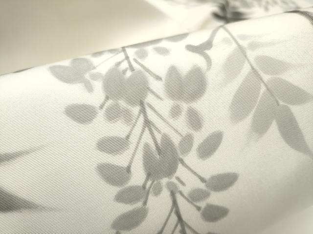 平和屋着物●塩瀬　九寸名古屋帯　作家物　手描き　藤花房　正絹　逸品　CABD5883hy