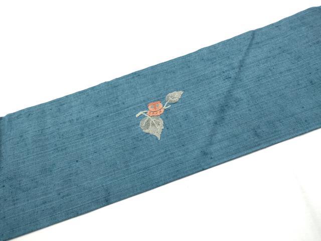 平和屋着物●中国三大刺繍　スワトウ相良刺繍　総刺繍　九寸名古屋帯　紬地　フクロウ　枝葉文　正絹　逸品　CABD5893hy