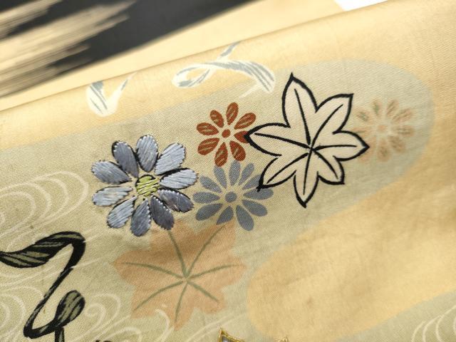 平和屋着物●アンティーク　大正ロマン　全通柄袋帯　雪月花　正絹　逸品　CABD5904hy