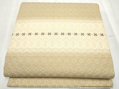 平和屋着物●全通柄袋帯　花織　横段文　正絹　逸品　CABD5906hy