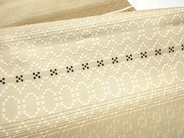 平和屋着物●全通柄袋帯　花織　横段文　正絹　逸品　CABD5906hy