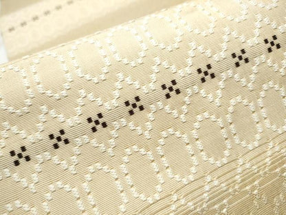 平和屋着物●全通柄袋帯　花織　横段文　正絹　逸品　CABD5906hy