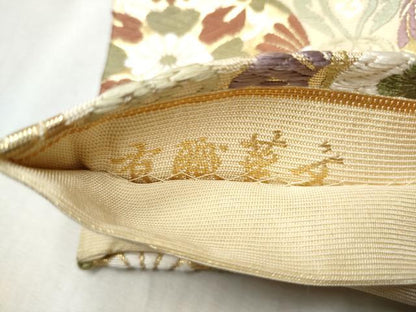 平和屋着物●六通柄袋帯　唐織　有織華文　金糸　正絹　逸品　CABD5907hy
