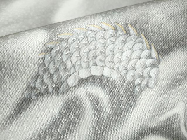 平和屋着物●日本画家　濡れ描き友禅作家　高橋峰陵　両面　太鼓柄袋帯　龍　金銀彩　引箔　正絹　逸品　CABD5912hy