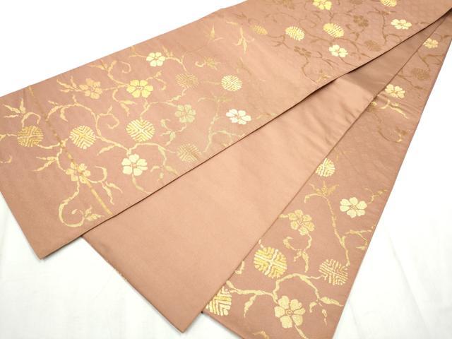 平和屋着物●全通柄　本袋帯　花唐草文　金糸　正絹　逸品　CABD5913hy