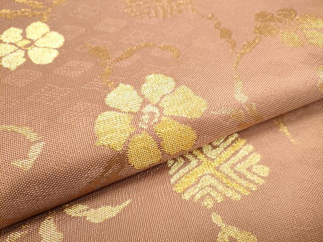 平和屋着物●全通柄　本袋帯　花唐草文　金糸　正絹　逸品　CABD5913hy
