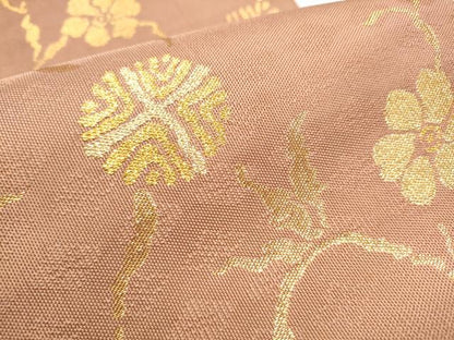 平和屋着物●全通柄　本袋帯　花唐草文　金糸　正絹　逸品　CABD5913hy