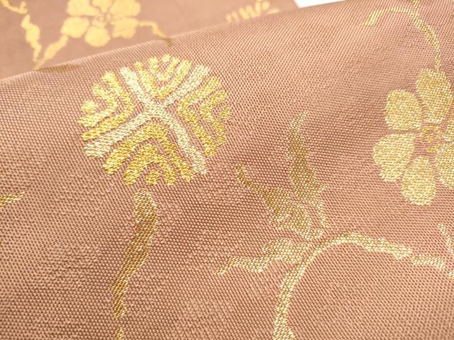 平和屋着物●全通柄　本袋帯　花唐草文　金糸　正絹　逸品　CABD5913hy