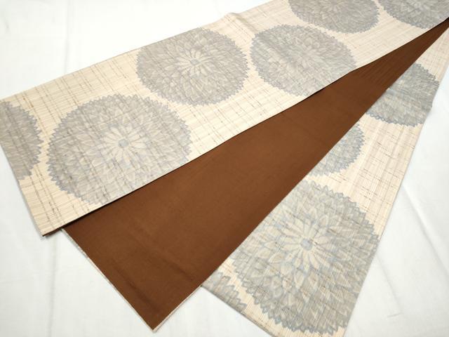 平和屋着物●全通柄袋帯　ぜんまい紬　菊　正絹　逸品　CABD5914hy