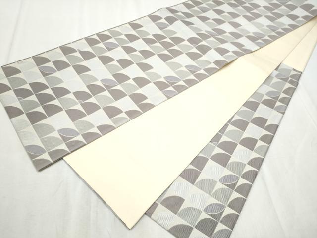 平和屋着物●六通柄袋帯　唐織　幾何学文様　正絹　逸品　CABD5918hy